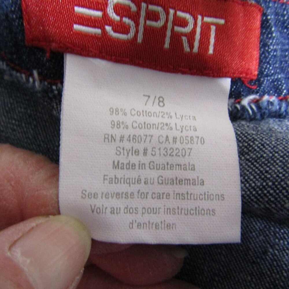 VTG ESPRIT Y2K 90s SAILOR NAUTICAL Lace Up Boho Hippie Festival Blue Jeans 7/8 - Picture 6 of 8